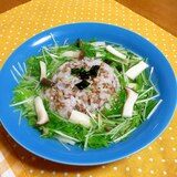 お吸い物の素で簡単に！水菜とエリンギのスープご飯♪